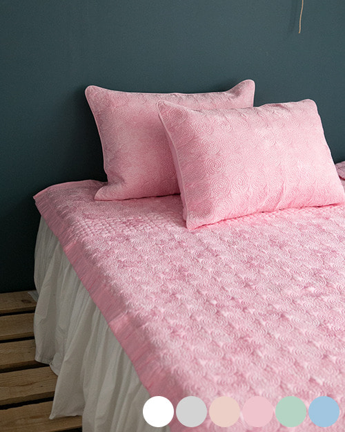 서클 풍기인견 침대 패드 이불 핑크