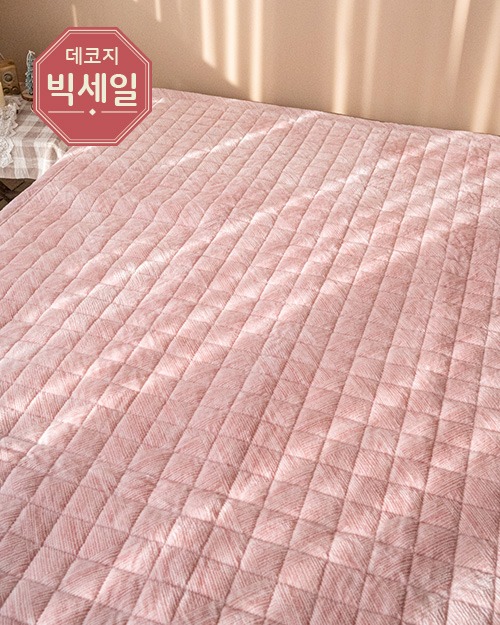 재고정리 보노 극세사 퀸 침대 패드 핑크