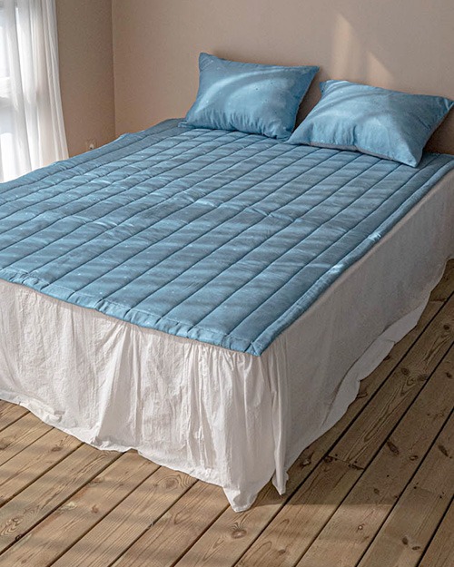 쏠라 풍기인견 침대 패드 블루