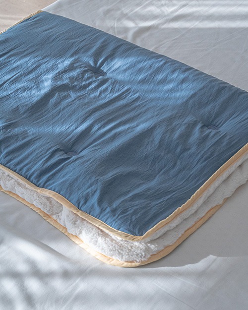 초장모 극세사 모달 양면 담요 블루